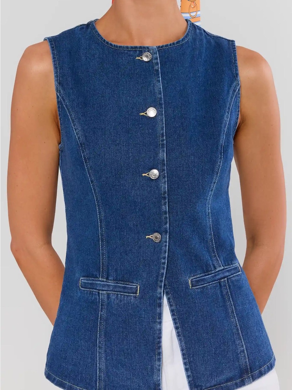 Medium Wash Denim Vest